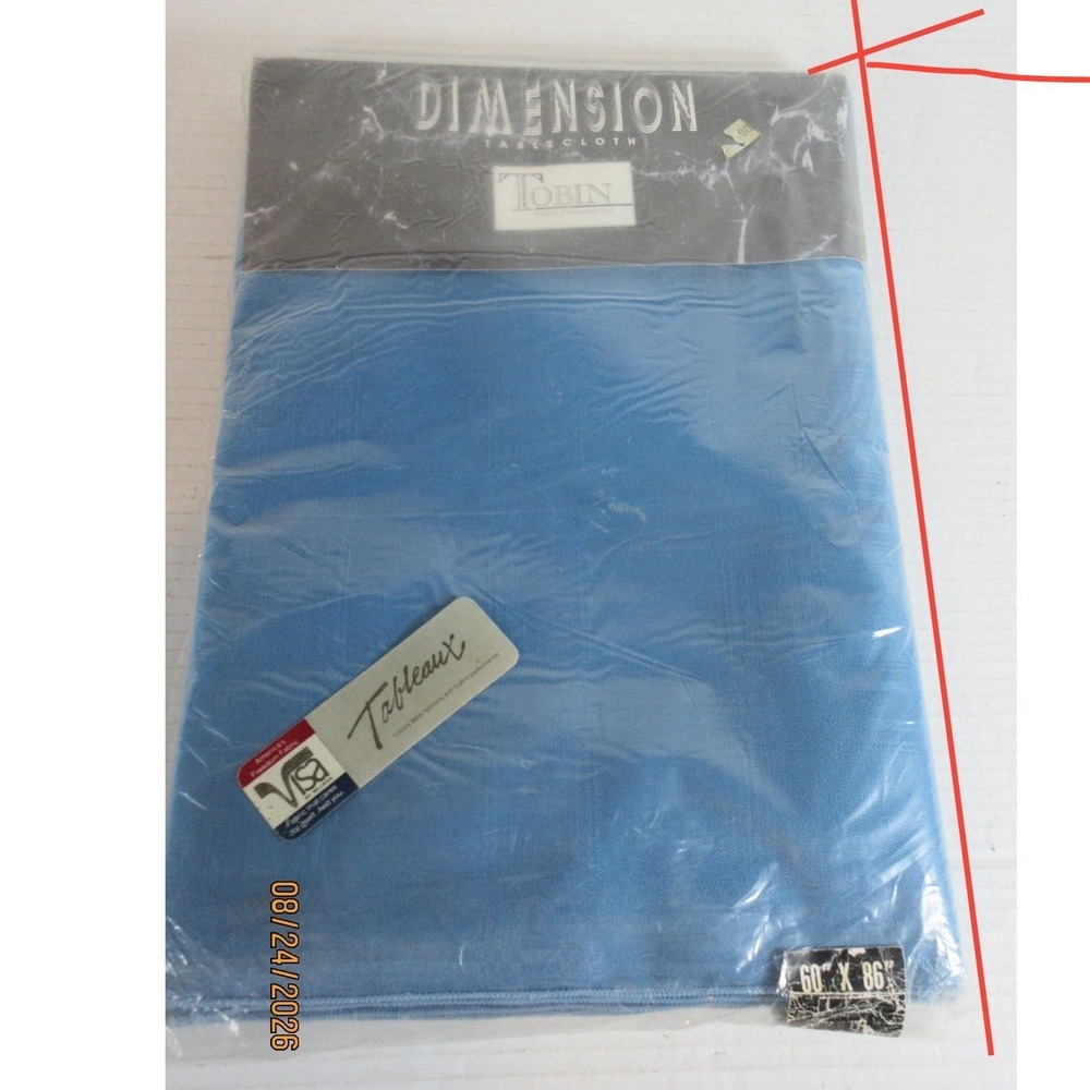 Tobin Dimension Tableaux Blue Tablecloth 60x86 Oblong Rectangle Visa Polyester